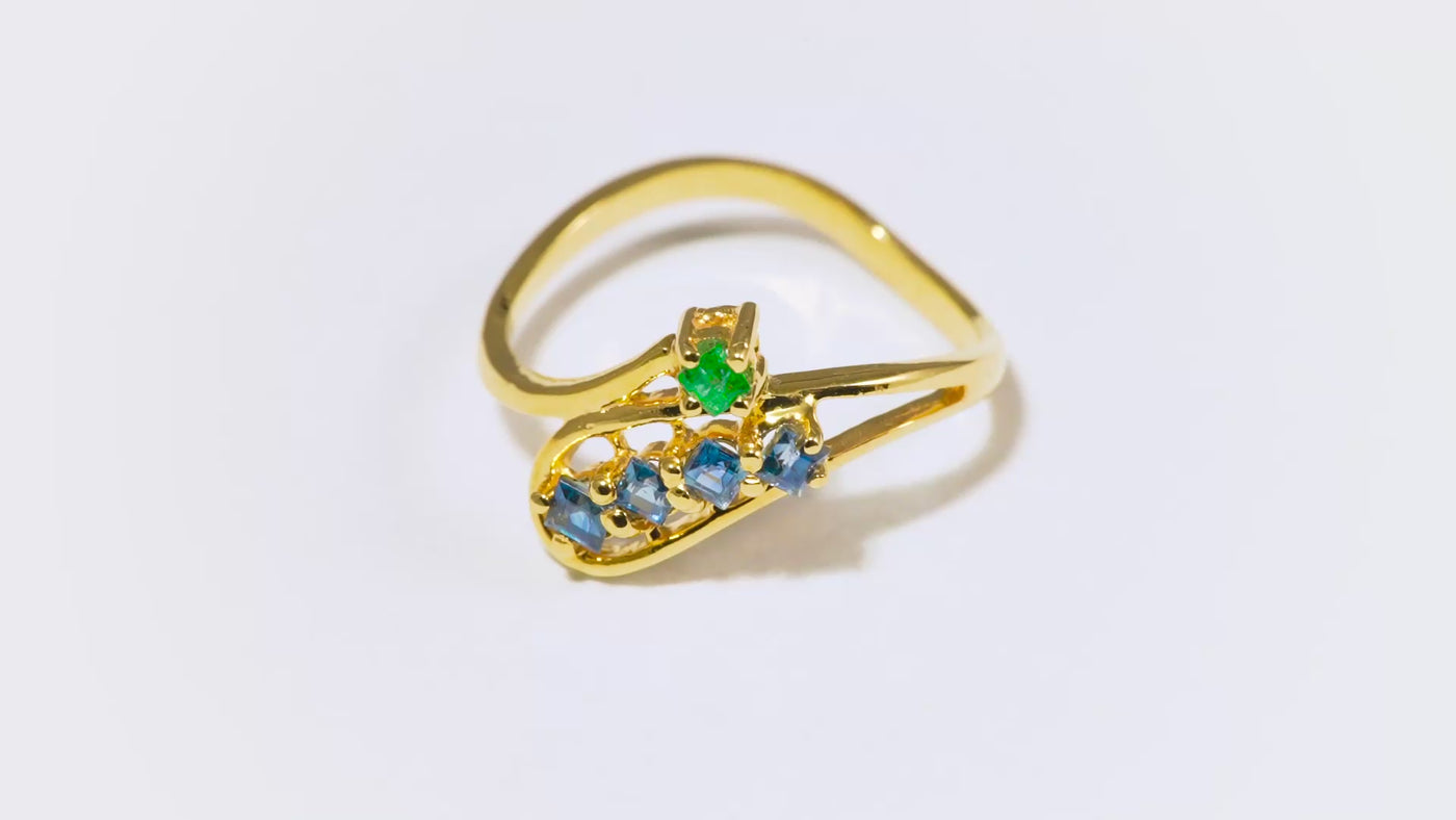 Blue Prick Gold Ring